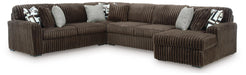 Midnight-Madness Sectional with Chaise - Chocolate