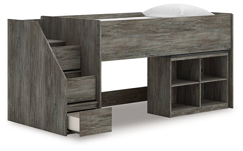 Frandern Loft Bed with Bookcase Storage