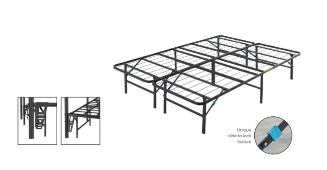 Foldable Metal Platform Storage Bed Frame