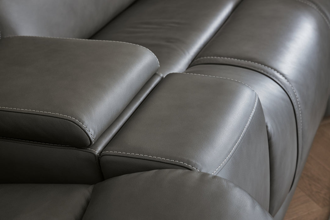 5Z - Pittson Power Reclining Sectional Loveseat with Console