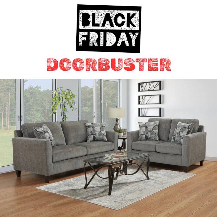 Sims Charcoal Sofa & Loveseat