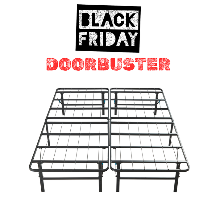 Foldable Metal Platform Storage Bed Frame