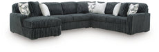 Midnight-Madness Sectional with Chaise - Gunmetal