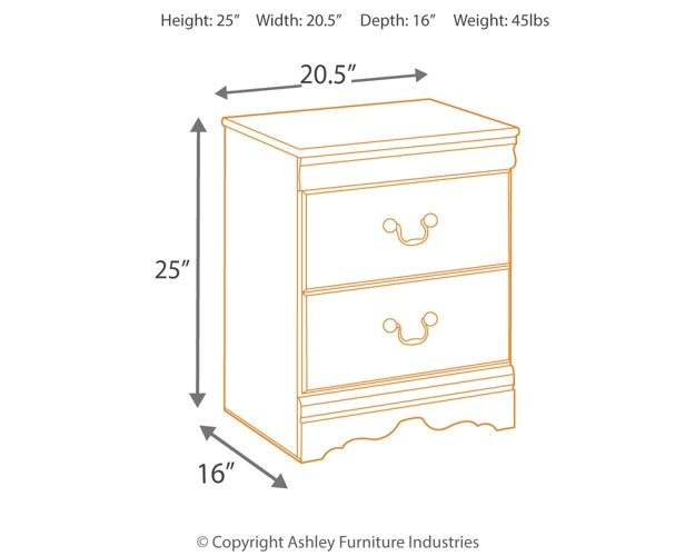 Huey Vineyard Two Drawer Night Stand